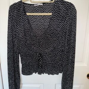Zara Monochrome Dotted Blouse